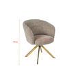 ARMLEHNSTUHL  Sitzfläche 360° drehbar Mikrofaser  Taupe, Goldfarben  - Taupe/Goldfarben, Design, Textil/Metall (61,5/82/61,5cm) - Hom`in