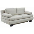 SCHLAFSOFA Macy  mit Fußauswahl, Stoffauswahl, Schlafen auf Sitzhöhe, Rücken echt Beige  - Wengefarben/Beige, Design, Holz/Textil (203/94/100cm) - Novel