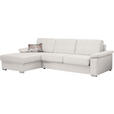 ECKSOFA in Flachgewebe Creme  - Chromfarben/Creme, KONVENTIONELL, Textil/Metall (176/285cm) - Novel