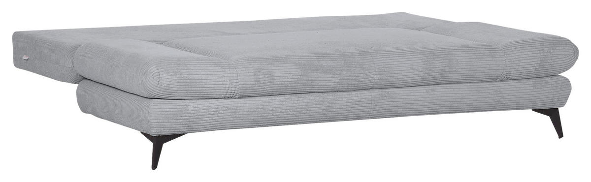 SCHLAFSOFA Cord Hellgrau  - Hellgrau/Schwarz, KONVENTIONELL, Textil/Metall (200/78/95cm) - home24