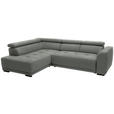 ECKSOFA in Feincord Grau  205/284 cm  - Schwarz/Grau, Design, Kunststoff/Textil (205/284cm) - Xora