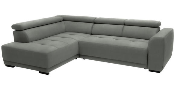 ECKSOFA in Feincord Grau 205/284 cm - Schwarz/Grau, Design, Kunststoff/Textil (205/284cm) - Xora