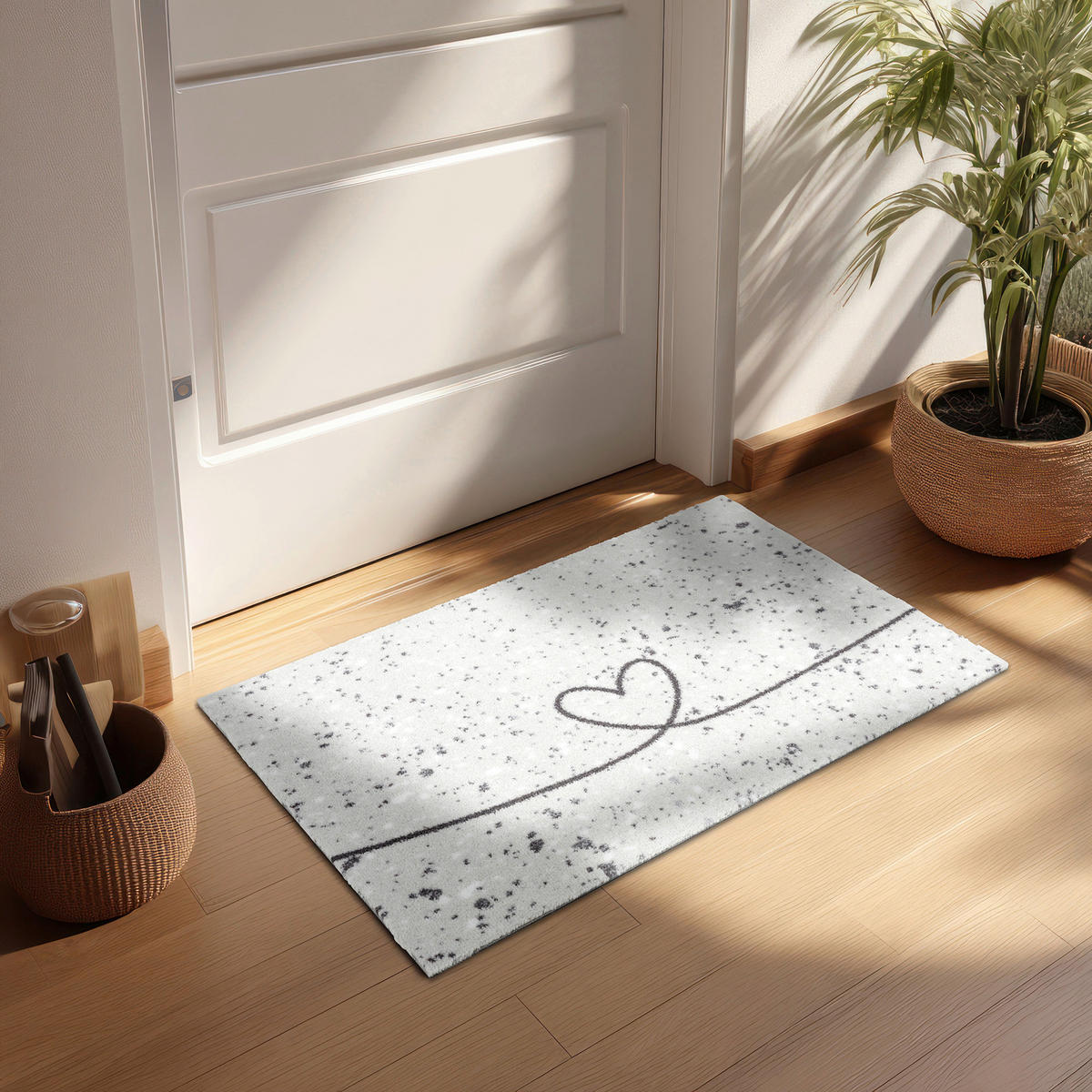 FUßMATTE  50/70 cm  Hellgrau  - Hellgrau, Basics, Kunststoff/Textil (50/70cm) - Esposa