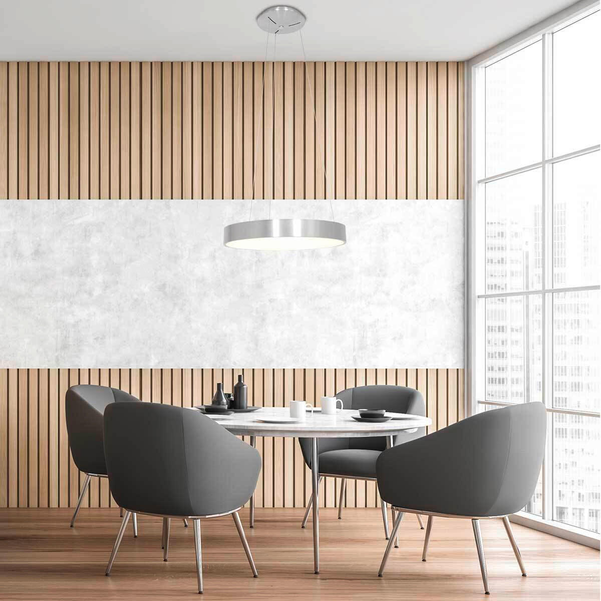 PENDELLEUCHTE Ringlede 48/165 cm   - Edelstahlfarben, Design, Kunststoff/Metall (48/165cm)