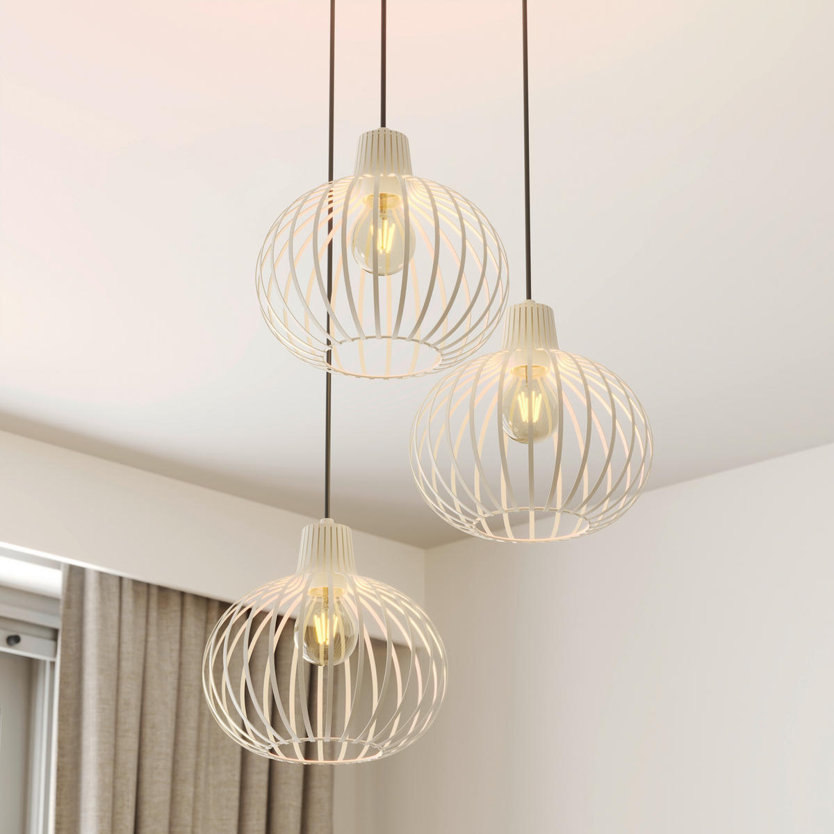 HÄNGELEUCHTE MATEO 50/120 cm   - Creme, Basics, Metall (50/120cm) - Globo