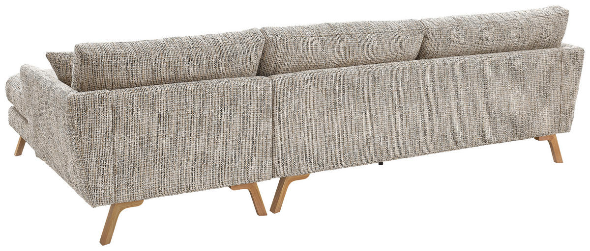 ECKSOFA Creme Webstoff  - Eichefarben/Creme, KONVENTIONELL, Holz/Textil (293/160cm) - SetOne by Musterring