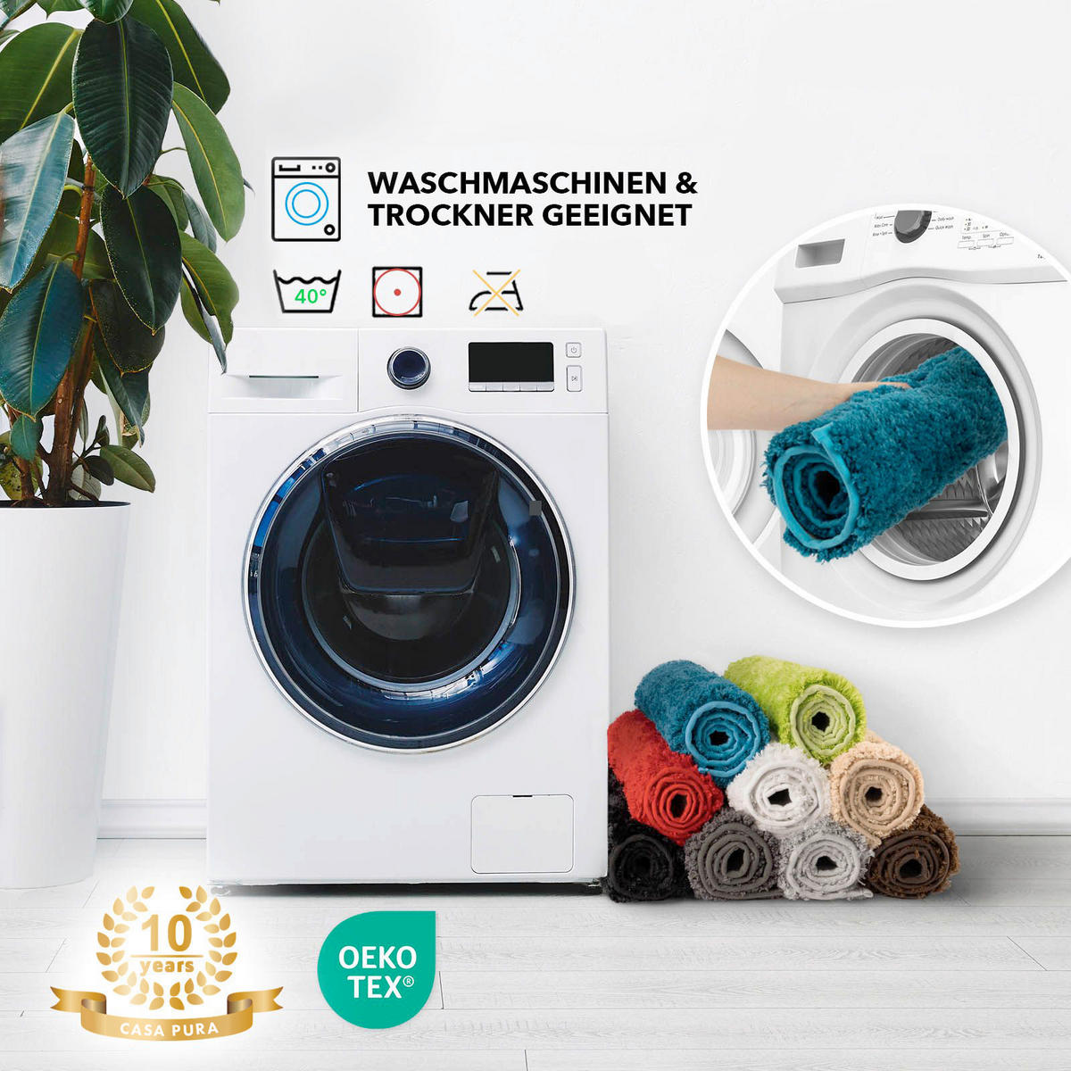 BADEMATTE Maris Elfenbein 40/60 cm  - Elfenbein, Basics, Kunststoff/Textil (40/60cm) - Floordirekt