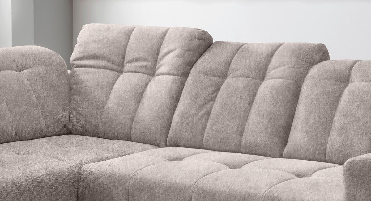 ECKSOFA Taupe Mikrofaser  - Taupe/Schwarz, MODERN, Textil/Metall (200/261cm) - Livetastic