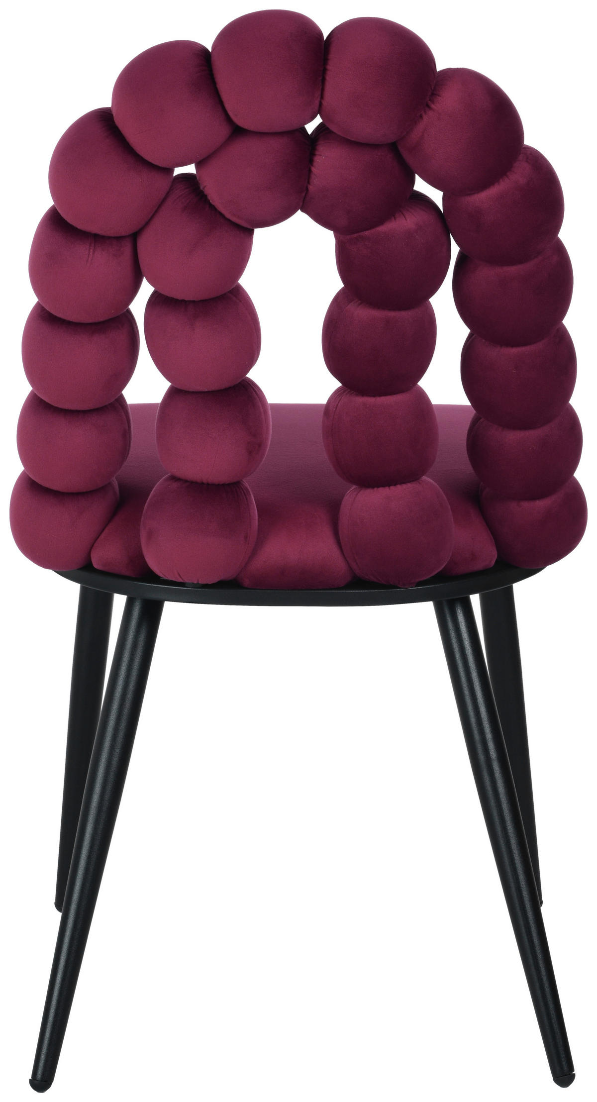 STUHL  in Eisen Samt Holz, Metall, Textil  - Rot/Schwarz, MODERN, Holz/Textil (47/87/61cm) - Livetastic
