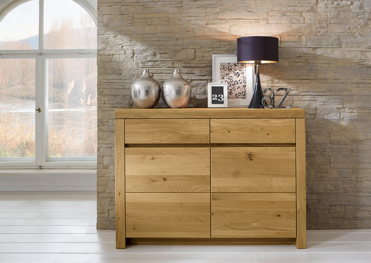 SIDEBOARD Wildeiche  131,2/98,6/42,1 cm  - Wildeiche, Natur, Holz (131,2/98,6/42,1cm) - Valdera