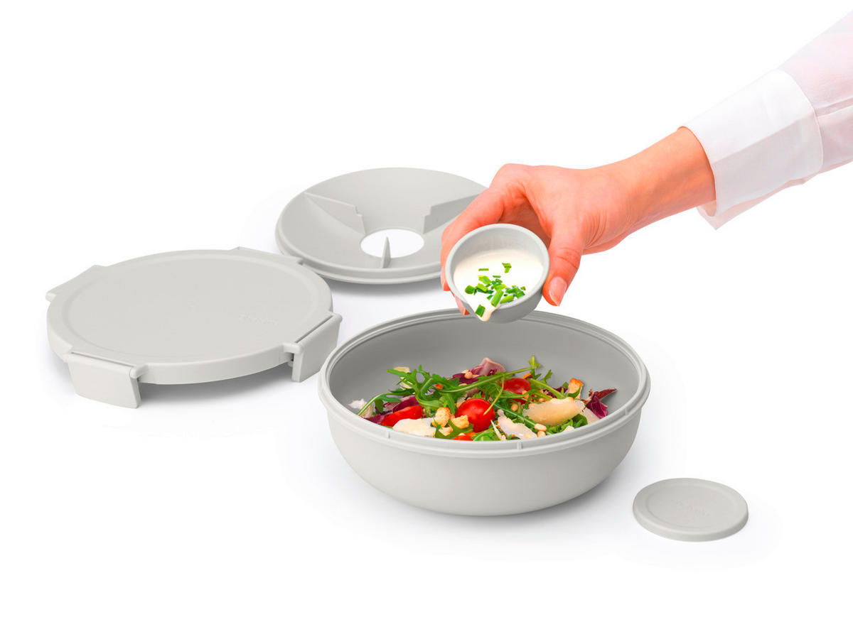 KRABIČKA NA OBĚD plast  1,3 l - světle šedá, Basics, plast (21/7.5/21cm) - Brabantia