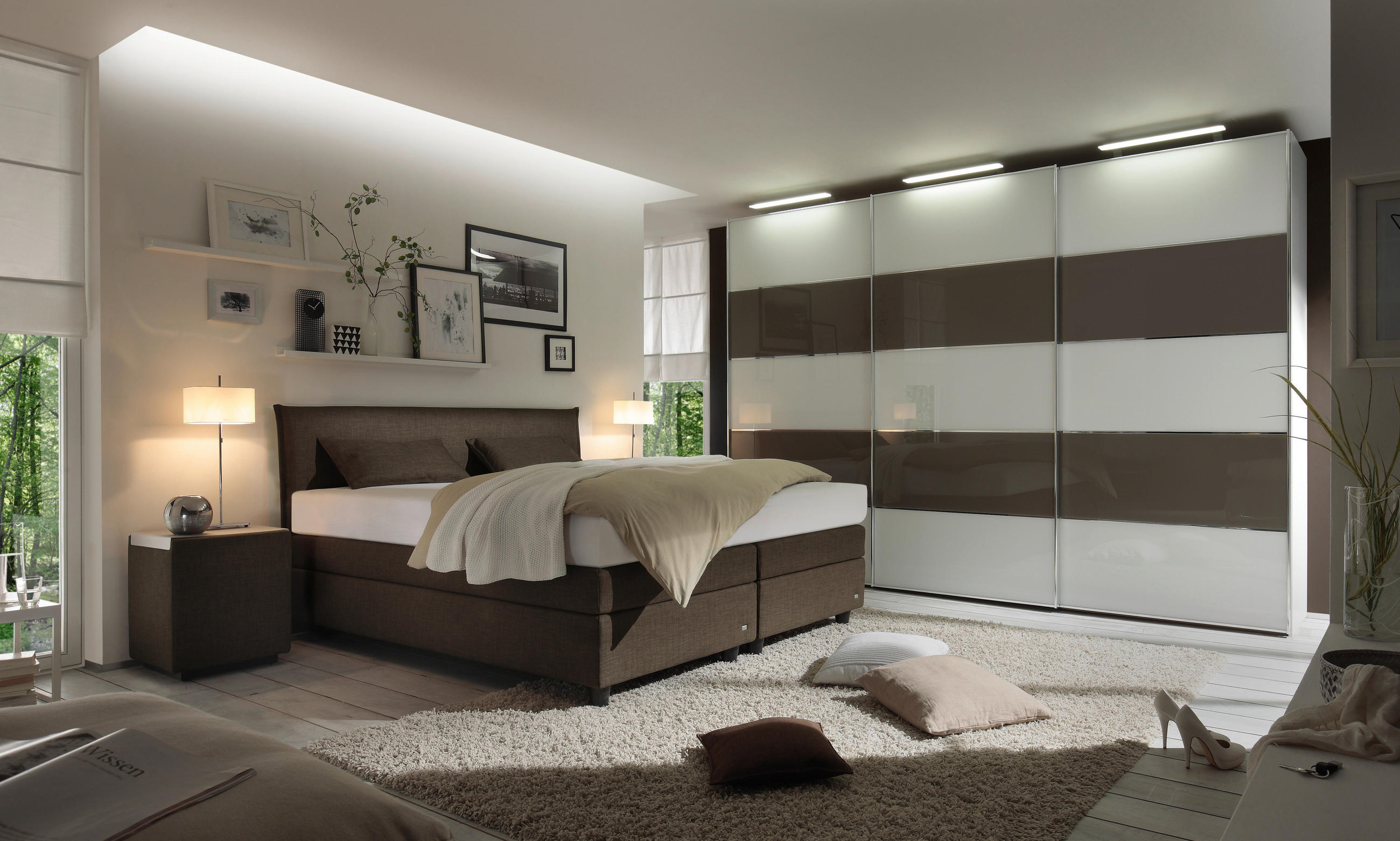 BOXSPRINGBETT 160/200 cm  in Braun  - Schwarz/Braun, Design, Kunststoff/Textil (160/200cm) - RUF Betten