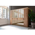 DREHTÜRENSCHRANK 296/230/62 cm 6-türig Eichefarben  - Eichefarben/Schwarz, Natur, Glas/Holz (296/230/62cm) - Linea Natura