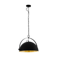 HÄNGELEUCHTE 52,5/137 cm  - Goldfarben/Schwarz, KONVENTIONELL, Metall (52,5/137cm) - Marama