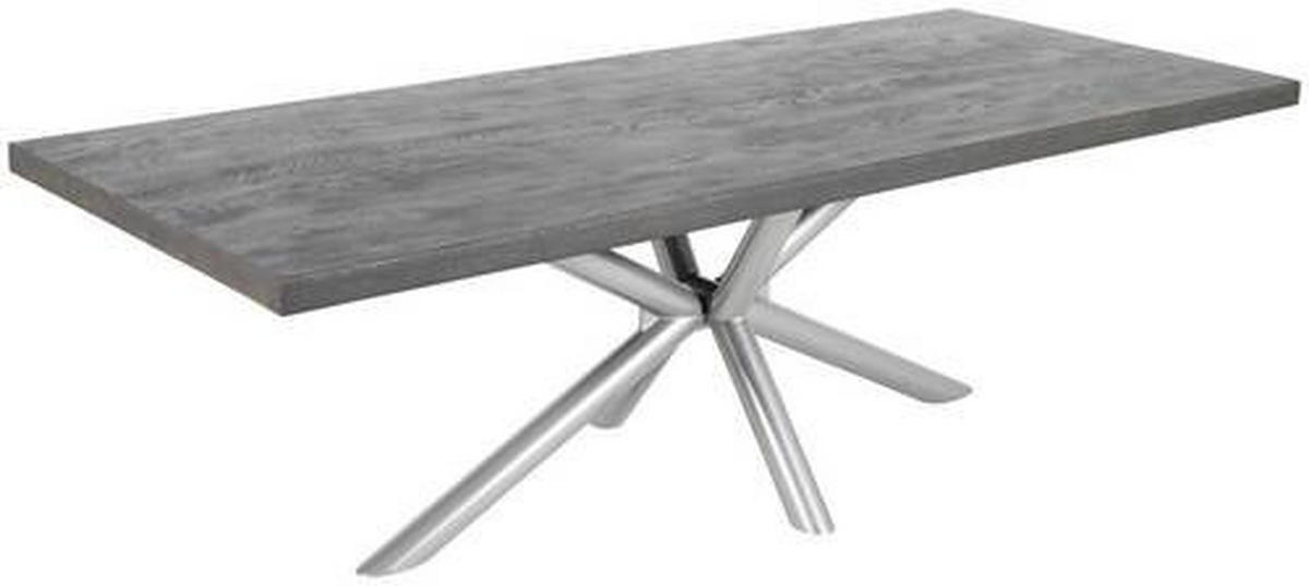 TISCHPLATTE Wildeiche massiv Graubraun  - Graubraun, MODERN, Holz (240/100/5,5cm) - Boxxx
