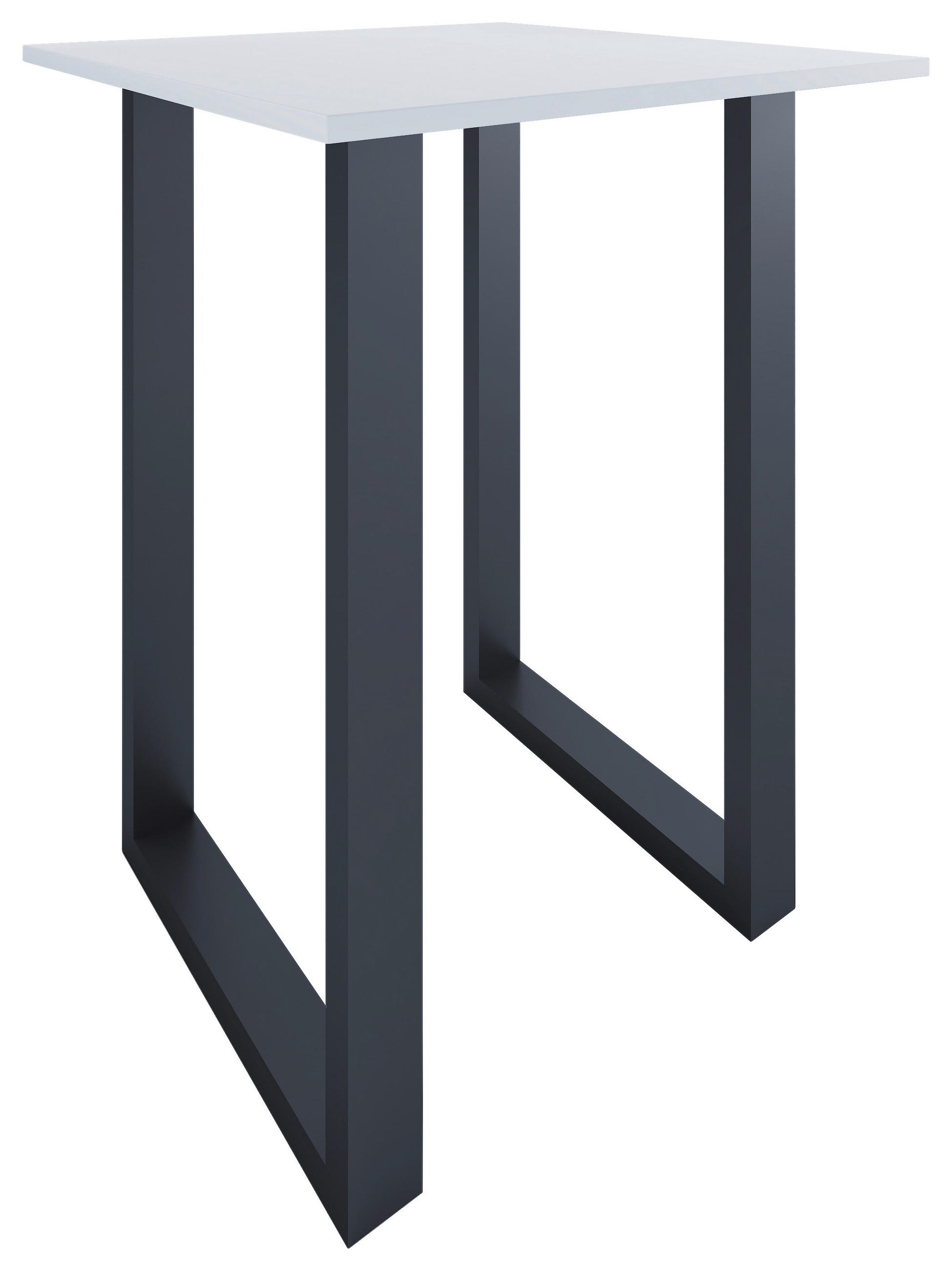BARTISCH in Metall, Holzwerkstoff 80/102/80 cm   - Silberfarben/Schwarz, KONVENTIONELL, Holzwerkstoff/Metall (80/102/80cm)