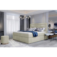 BOXBETT 180/200 cm  in Creme  - Silberfarben/Creme, MODERN, Holz/Kunststoff (180/200cm) - MID.YOU