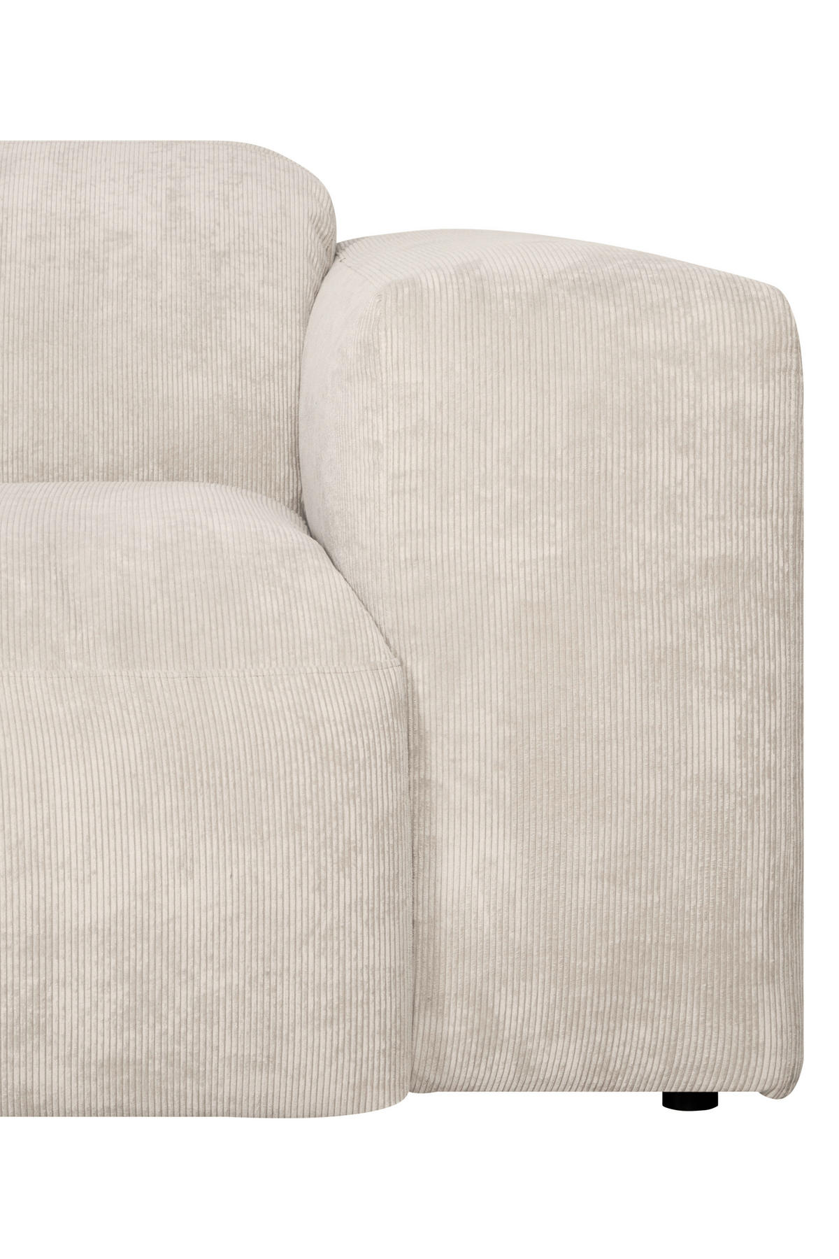 ECKSOFA HANNAH Creme Cord  - Creme/Schwarz, Design, Kunststoff/Textil (170/343cm) - MID.YOU