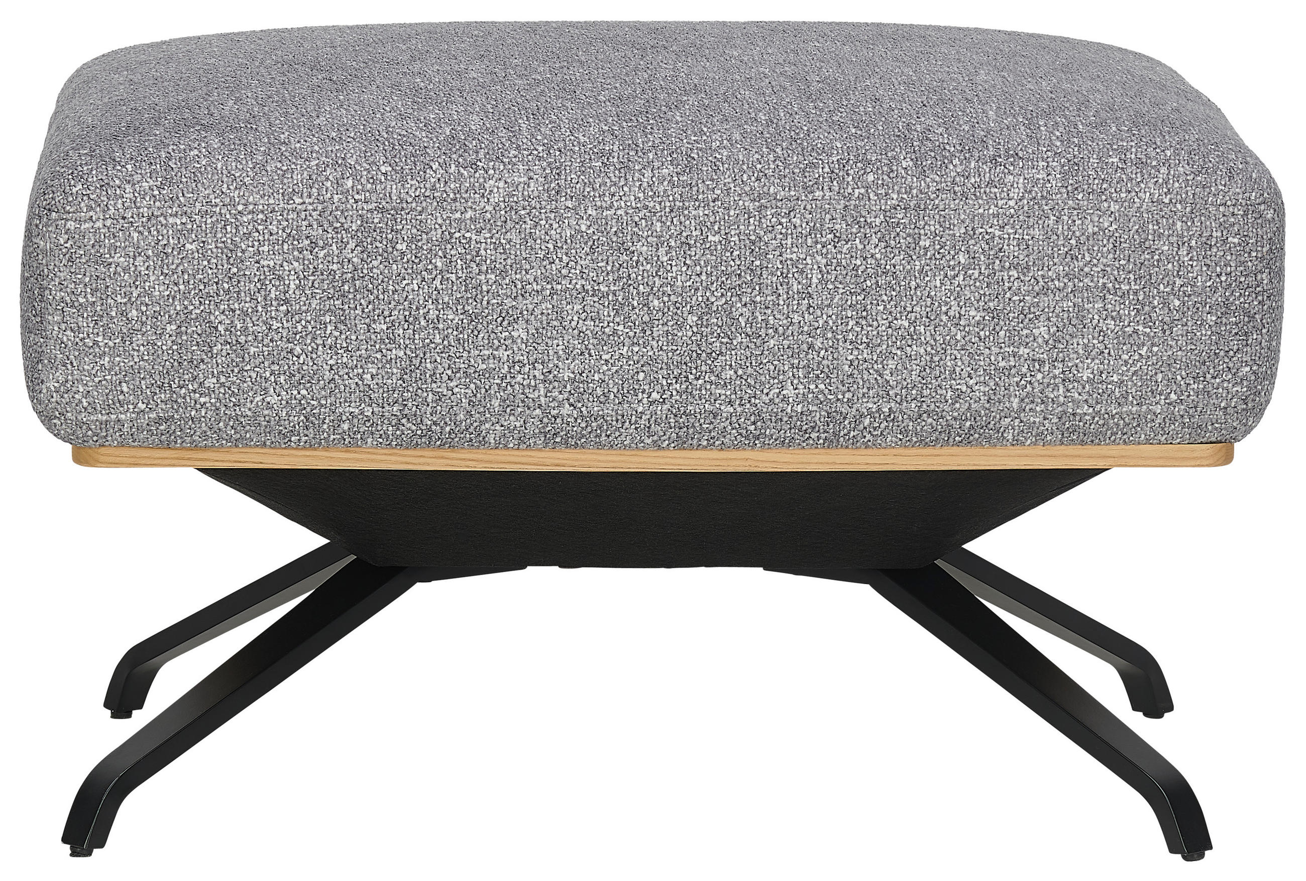 HOCKER Struktur Grau  - Schwarz/Grau, Design, Textil/Metall (74/46/66cm) - Novel