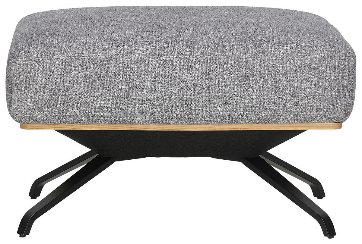 HOCKER in Textil Grau  - Schwarz/Grau, Design, Textil/Metall (74/46/66cm) - Novel