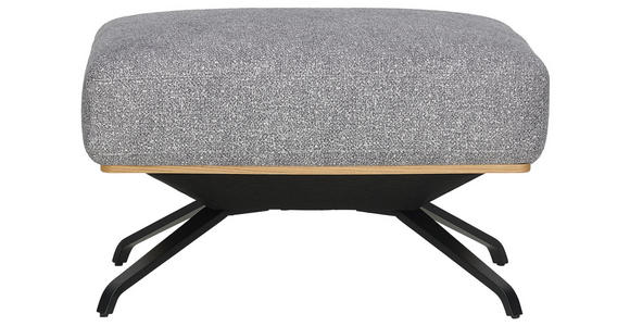 HOCKER in Textil Grau - Schwarz/Grau, Design, Textil/Metall (74/46/66cm) - Novel