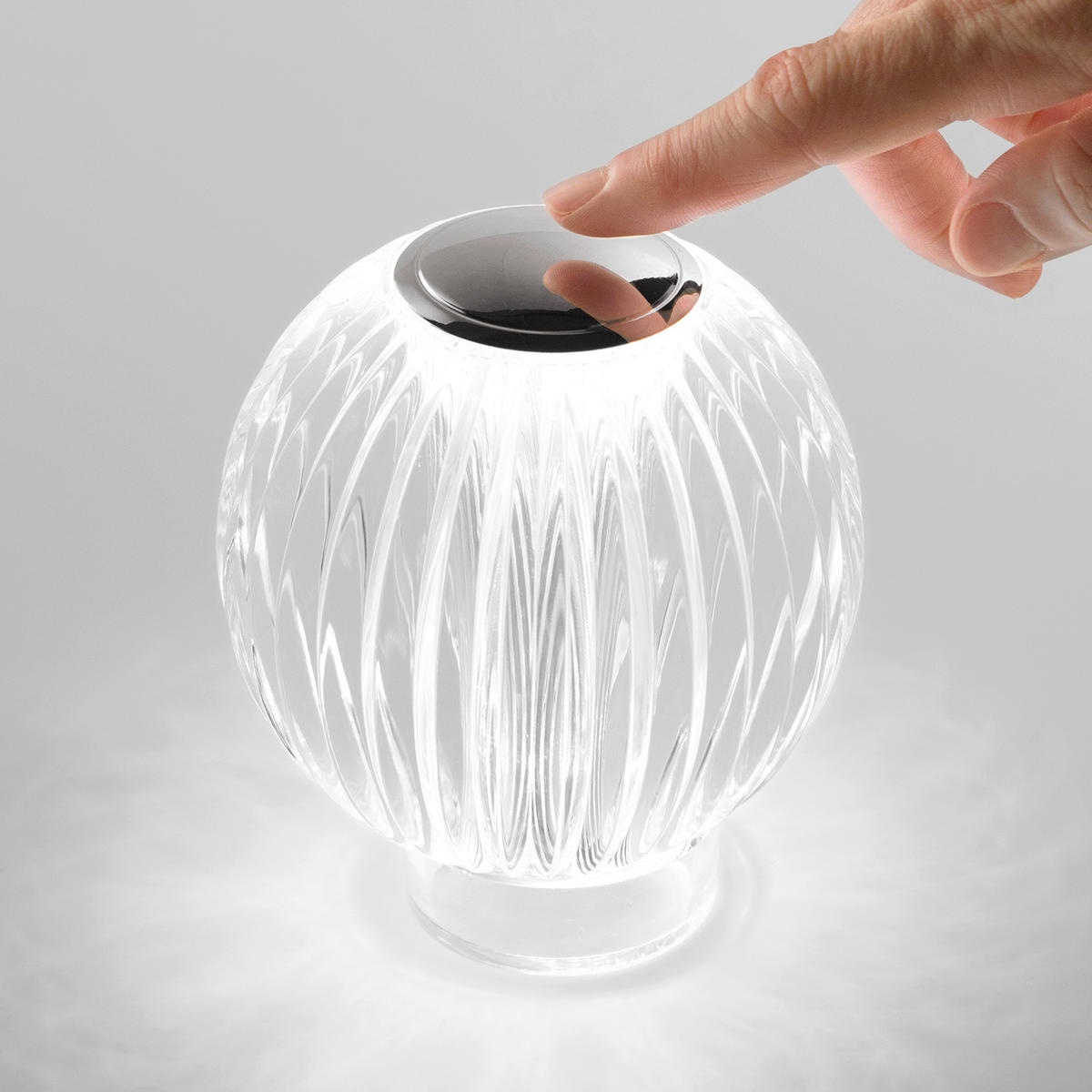 AKKU-TISCHLEUCHTE 11/12 cm  - Klar, Design, Kunststoff/Metall (11/12cm) - Ideal Lux