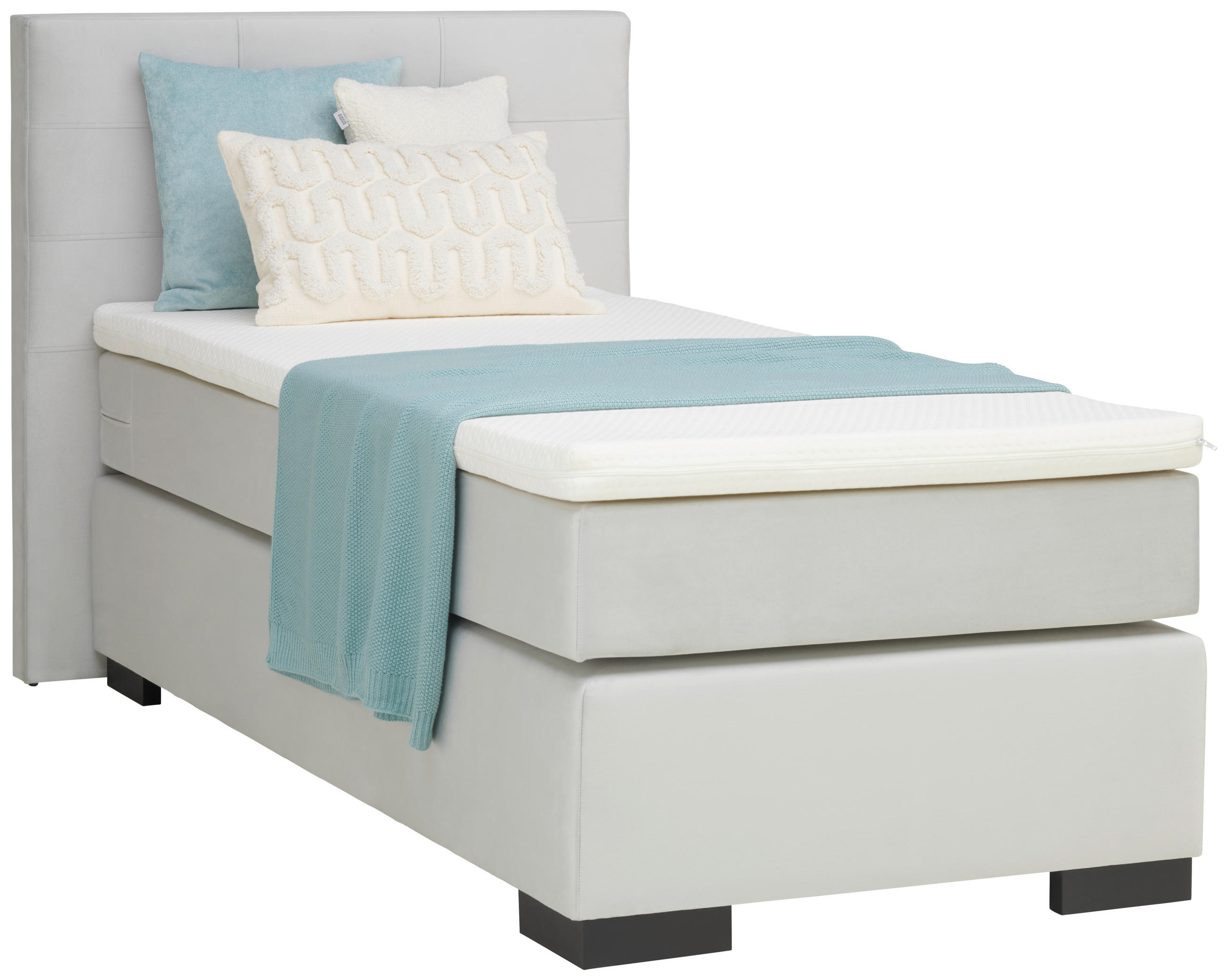 BOXSPRINGOVÁ POSTEĽ, 90/200 cm sivá - čierna/sivá, Modern, kartón/drevo (90/200cm) - MID.YOU
