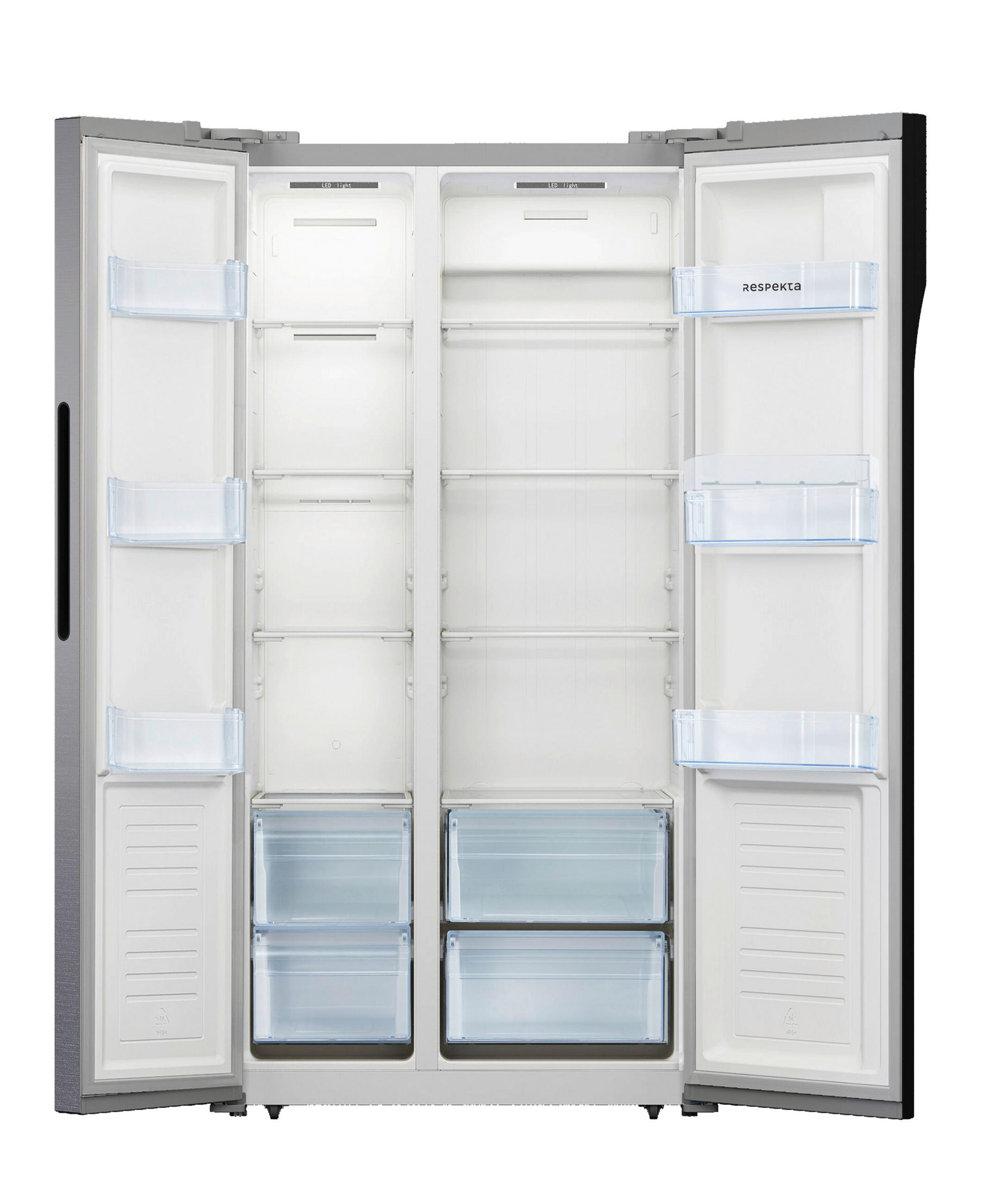 SIDE-BY-SIDE AC178BSWS-18  - svart, Trend, metall/glas (91,1/178/63,6cm) - Respekta