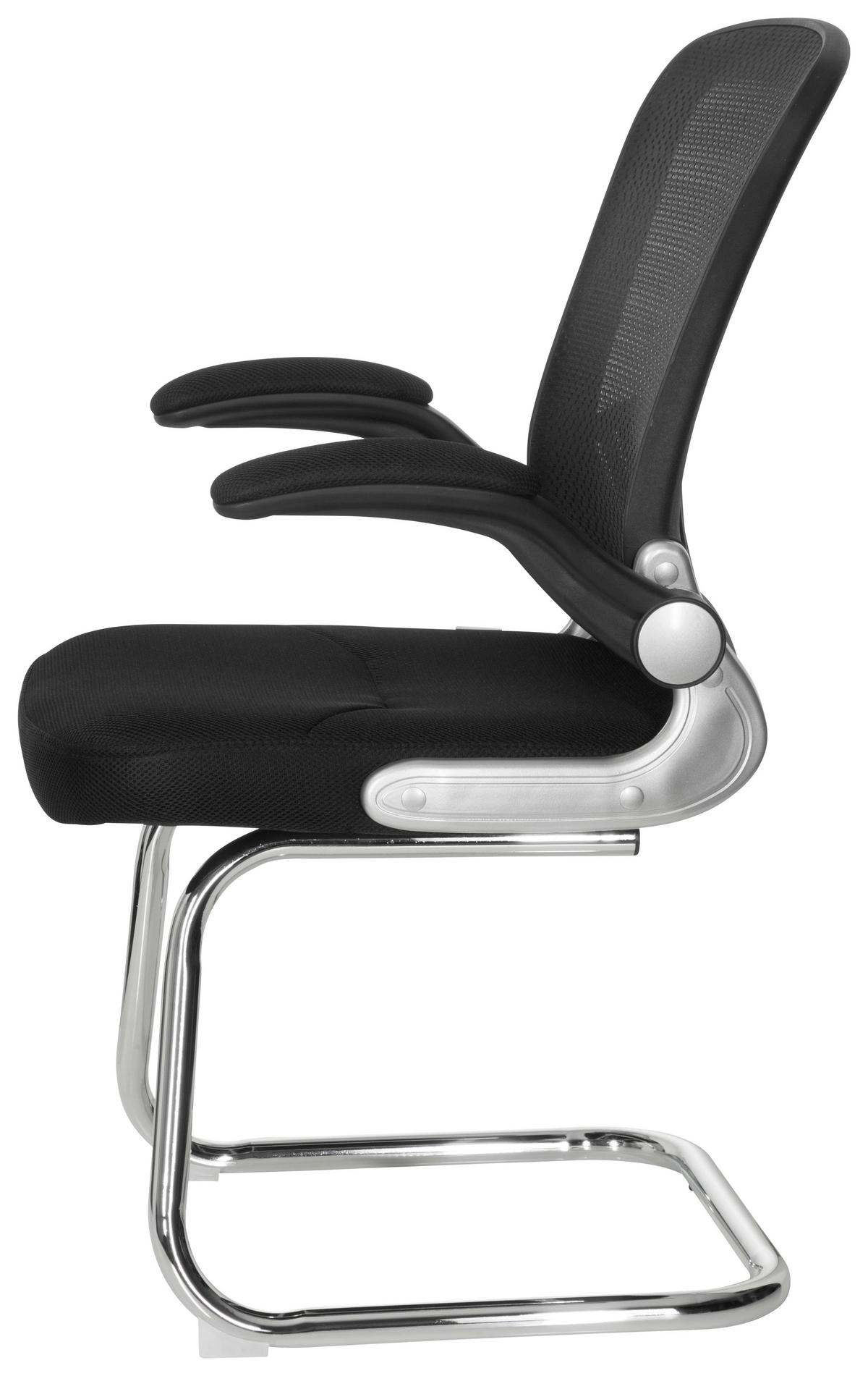 BESÖKSSTOL  i nätklädsel, flatväv svart  - kromfärg/svart, Modern, metall/textil (64/103/64cm) - MID.YOU