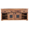 SIDEBOARD  in 195/85/45 cm  - Schwarz/Naturfarben, ROMANTIK / LANDHAUS, Holz/Metall (195/85/45cm) - Landscape