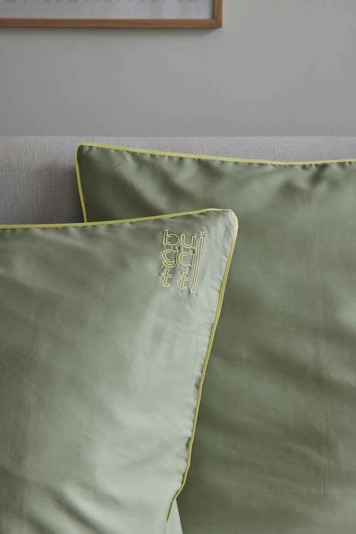 BETTWÄSCHE Makosatin 135/200 cm  - Salbeigrün, Basics, Textil (135/200cm) - Bugatti