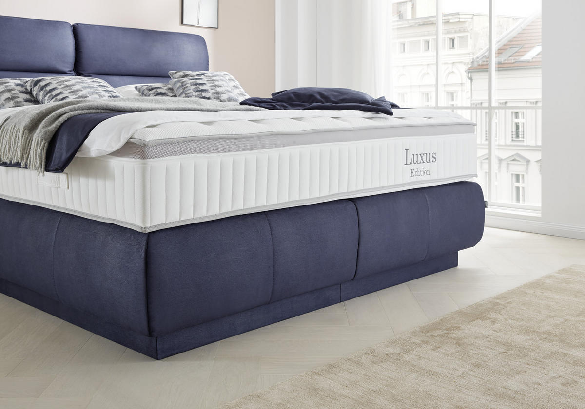 BOXSPRINGBETT 180/200 cm  in Blau  - Blau, Konventionell, Textil (180/200cm) - Dieter Knoll