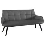 SITZBANK 160/89,5/64 cm  in Anthrazit  - Anthrazit/Schwarz, Design, Leder/Holz (160/89,5/64cm) - Novel