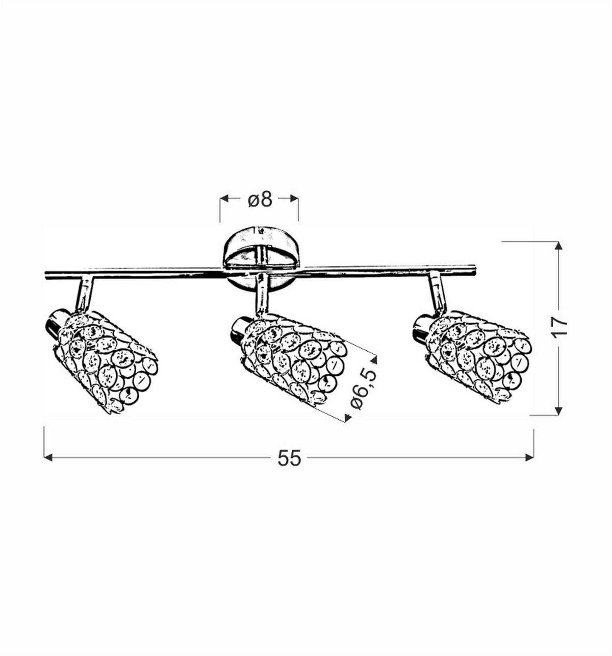 STRAHLER York   - Transparent/Roségold, KONVENTIONELL, Glas/Metall (55/8cm)