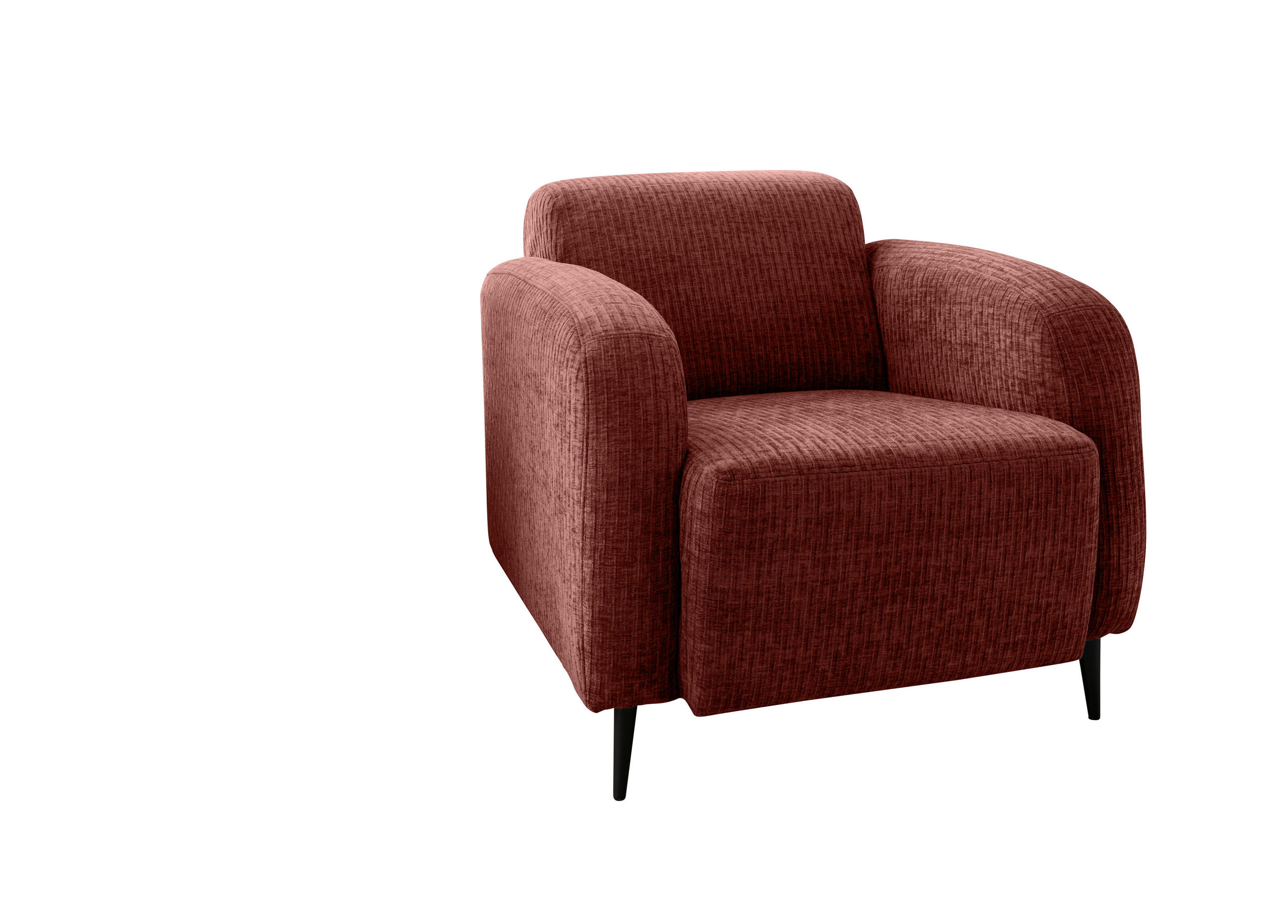 SESSEL Velours Koralle    - Koralle/Schwarz, MODERN, Textil/Metall (85/76/90cm) - Livetastic