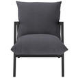 SESSEL Mikrofaser Dunkelgrau    - Wengefarben/Dunkelgrau, Design, Holz/Textil (63/76/80cm) - Carryhome