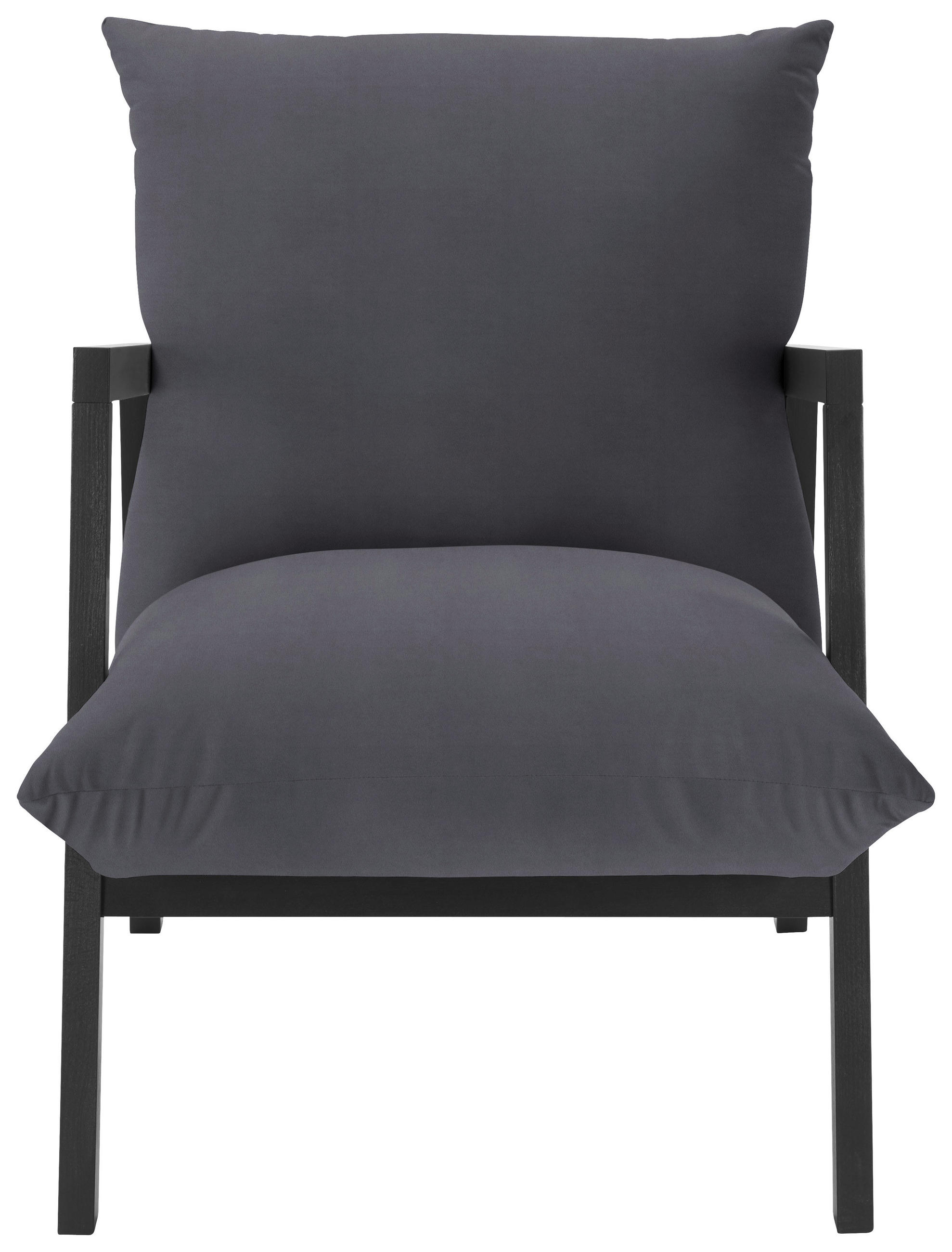 SESSEL in Mikrofaser Dunkelgrau  - Wengefarben/Dunkelgrau, Design, Holz/Textil (63/76/80cm) - Carryhome