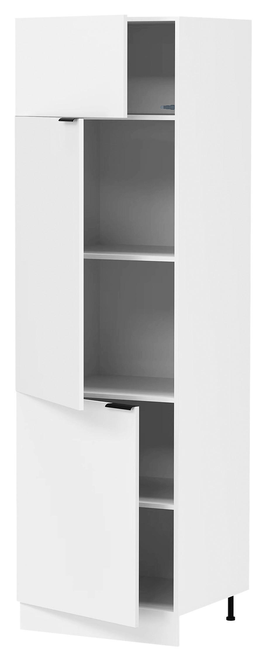 GESCHIRRSCHRANK 60/207/57 cm  in Weiß  - Schwarz/Weiß, Trend, Holzwerkstoff/Kunststoff (60/207/57cm) - MID.YOU