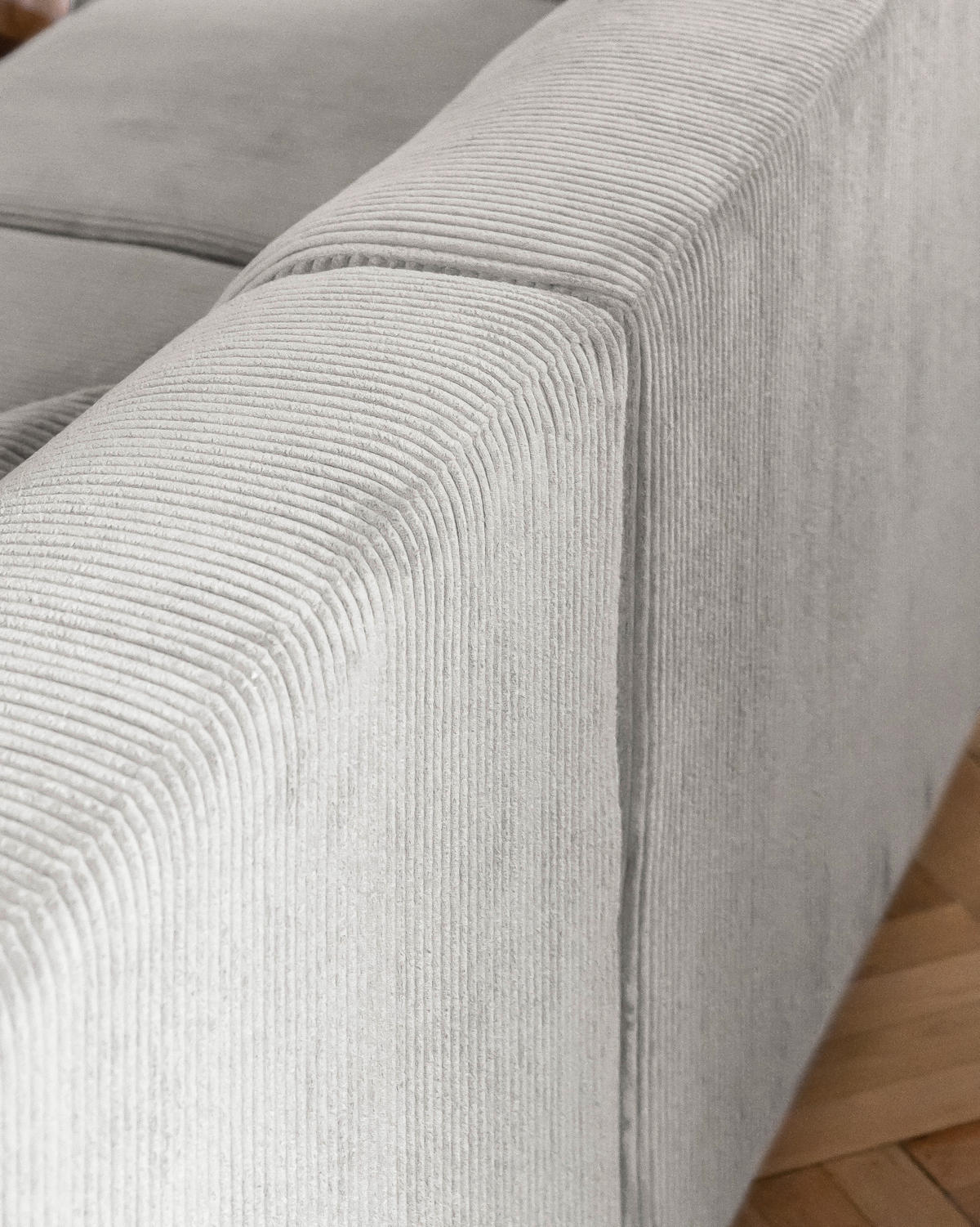 ECKSOFA in Cord Beige  - Beige/Schwarz, Textil/Metall (260/165cm) - MID.YOU