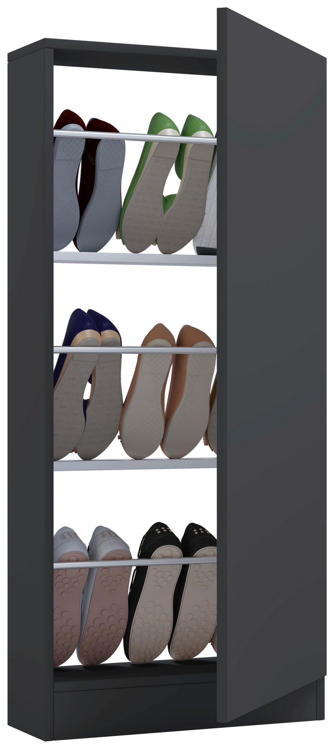 SCHUHSCHRANK Fulisa  in 50/112/17 cm  - Anthrazit, Design, Holzwerkstoff (50/112/17cm) - MID.YOU