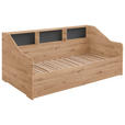 AUSZIEHBETT 90-180/200 cm  in Dunkelgrau, Eiche Artisan  - Dunkelgrau/Buchefarben, KONVENTIONELL, Holzwerkstoff (90-180/200cm) - Carryhome