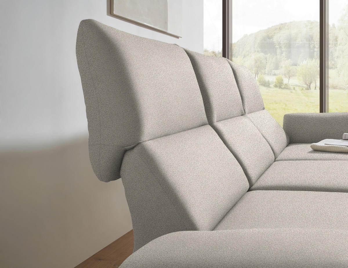 ECKSOFA  in Flachgewebe Naturfarben  255-365/175-224 cm  - Schwarz/Naturfarben, Design, Textil/Metall (255-365/175-224cm) - Dieter Knoll