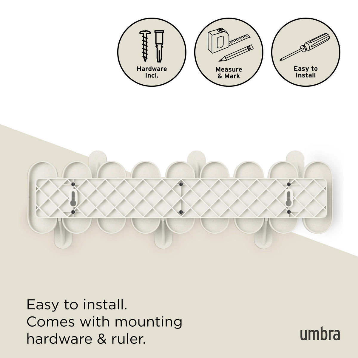KUKA  boja peska  metal, plastika  - boja peska, Osnovno, metal/plastika (16/47/6cm) - Umbra