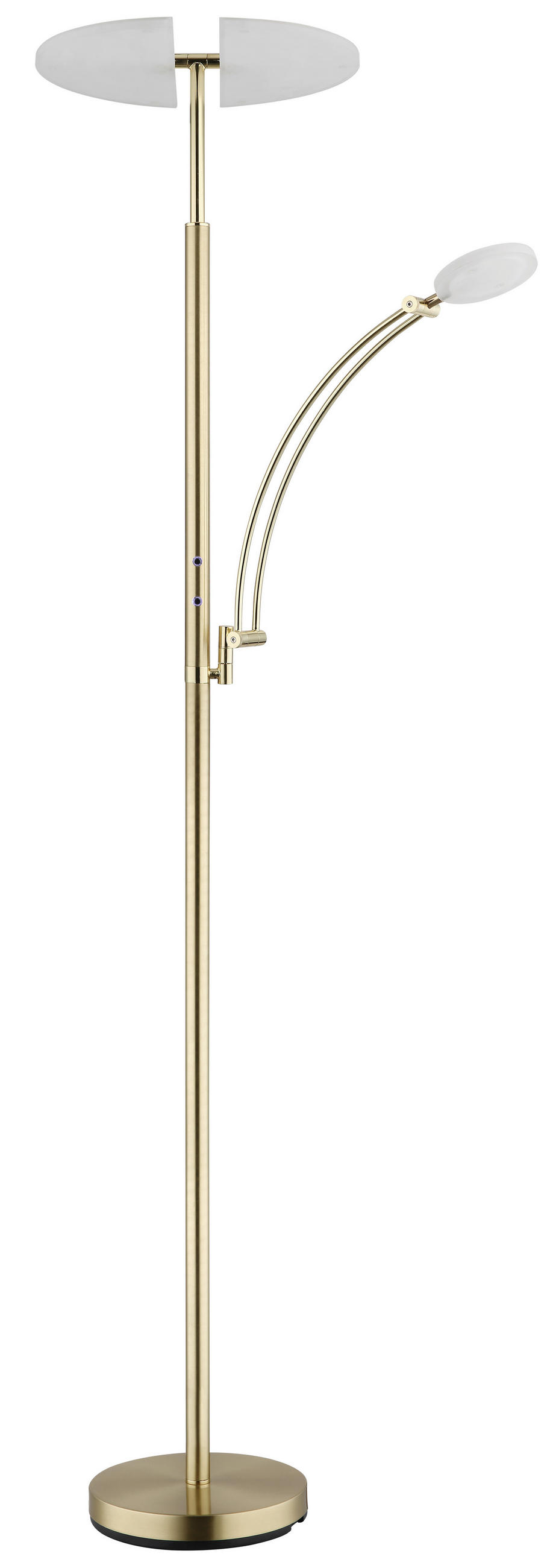 LED-STEHLEUCHTE Tirana 80/40,5/183 cm  - Messingfarben/Schwarz, Design, Kunststoff/Metall (80/40,5/183cm) - Globo