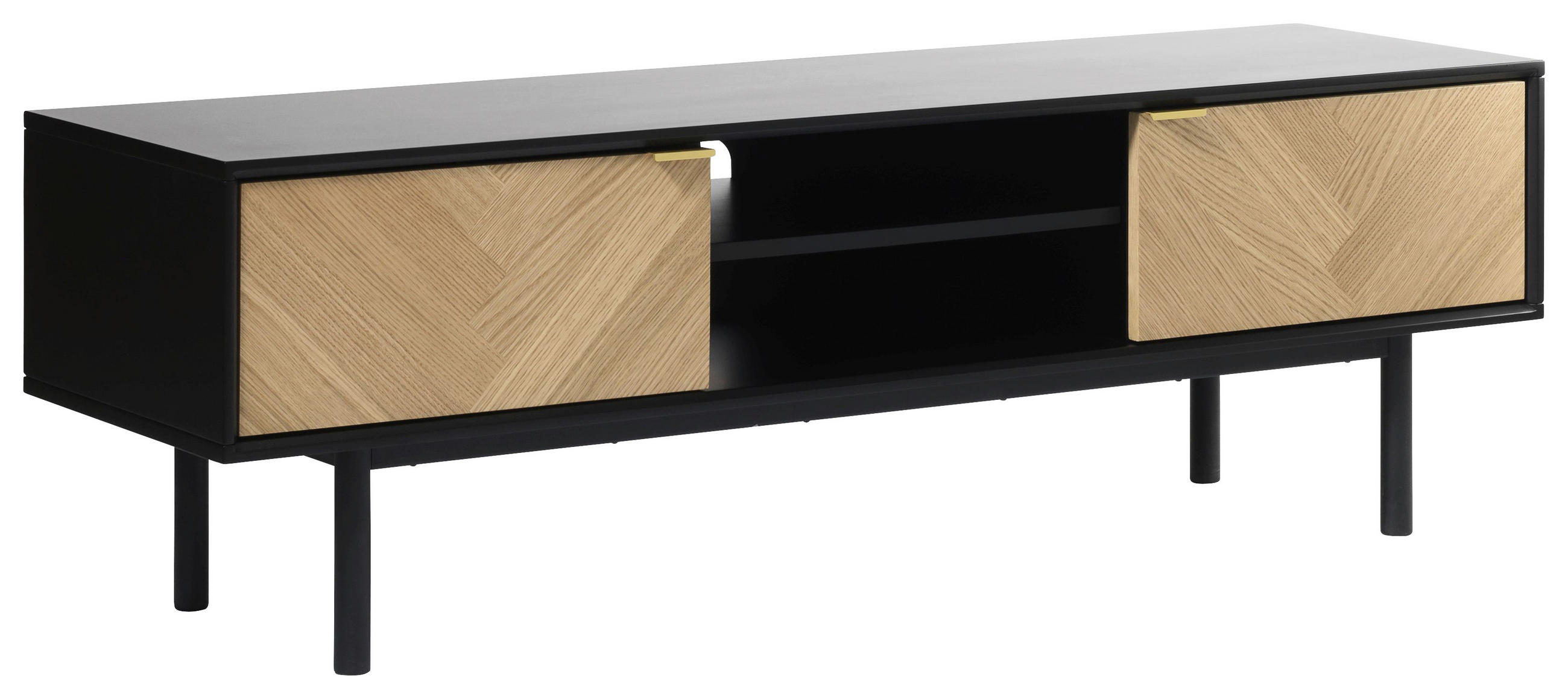 Novel Lowboard Schwarz, Eiche 160x50x43 cm
