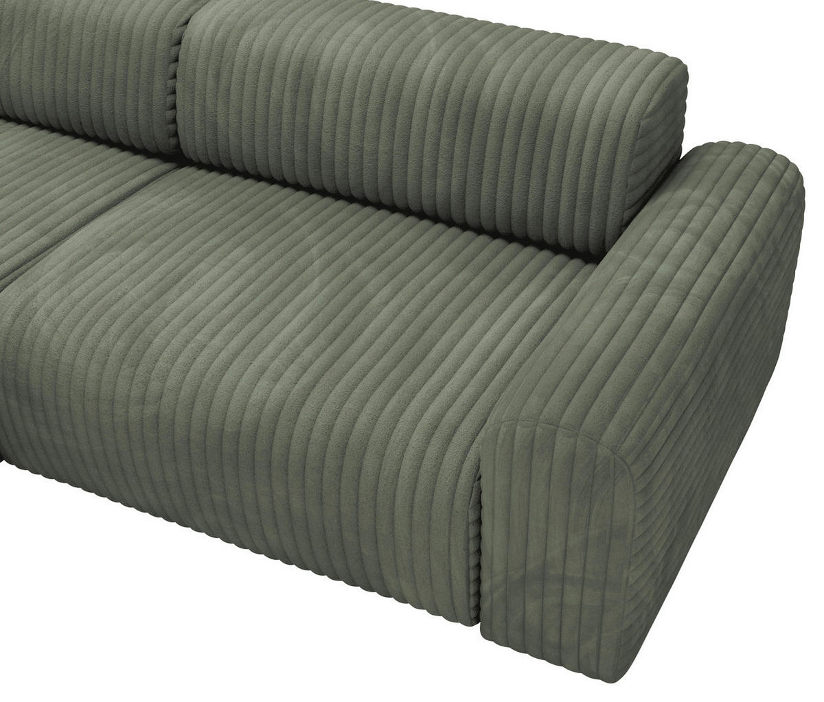 CloseUp von home24 ECKSOFA Olivgrün Cord.