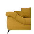 ECKSOFA Currygelb Cord Rückenkissen, Armlehnenkissen, Rücken echt  - Currygelb/Schwarz, KONVENTIONELL, Textil/Metall (332/231cm) - Carryhome