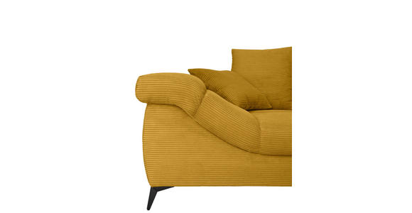 ECKSOFA Currygelb Cord Rückenkissen, Armlehnenkissen, Rücken echt  - Currygelb/Schwarz, KONVENTIONELL, Textil/Metall (332/231cm) - Carryhome