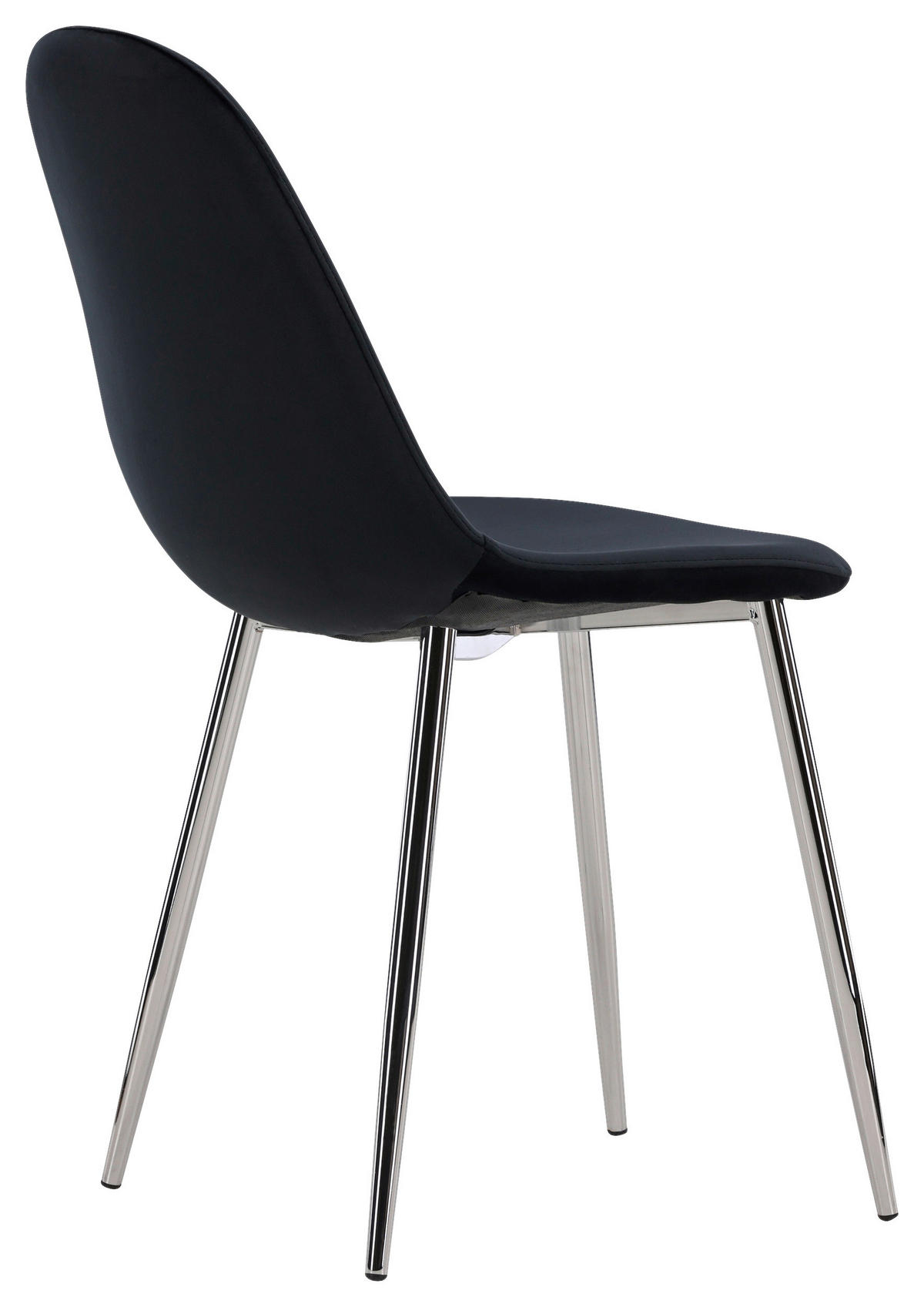 STUHL-SET 2 Stück  in Stahl Samt  - Schwarz, Design, Textil/Metall (45/90/52cm) - Livetastic