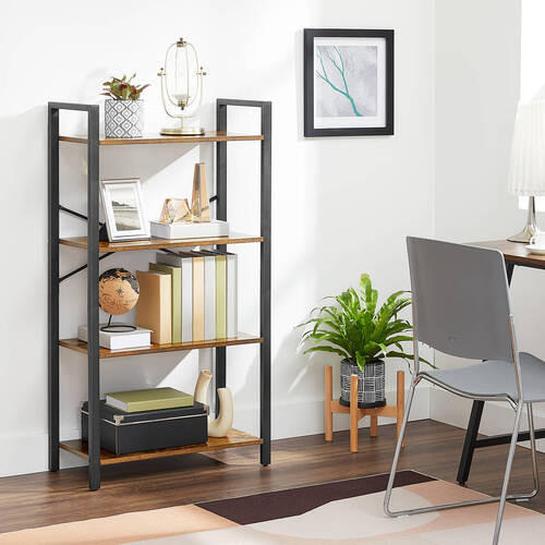 BÜCHERWAND Braun, Schwarz  - Schwarz/Braun, Basics, Holzwerkstoff/Metall (66/120/30cm) - Boxxx